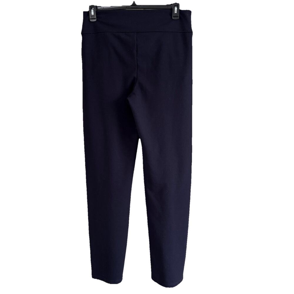 Saint + Sophia Putney Pull On Pants Size 12 Navy Blue Relaxed Straight Pockets - Picture 4 of 16